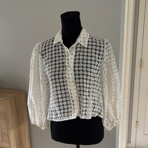 Zara Daisy Print Blouse - White